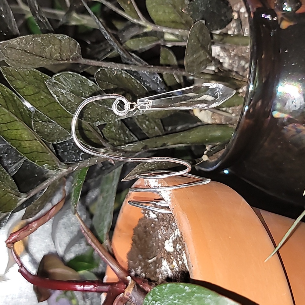 Elegant Silver Crystal Pot Drop